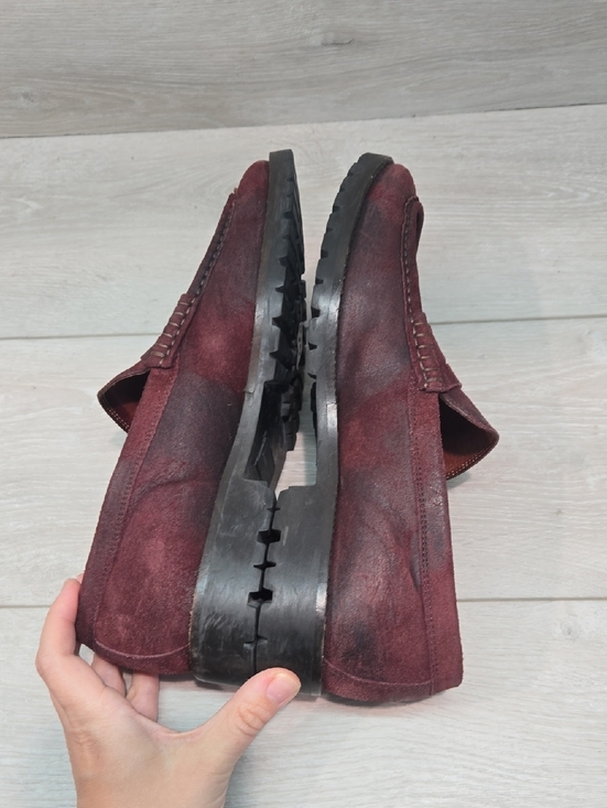 Donald J Pliner Men\'s Leron Oxford Burgundy Suede Penny Loafers Leather Shoes 8M main image 6